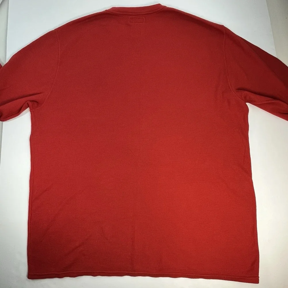 Polo Ralph Lauren Shirt Mens 4XL Waffle Knit Thermal Long Sleeve Pony Logo Red